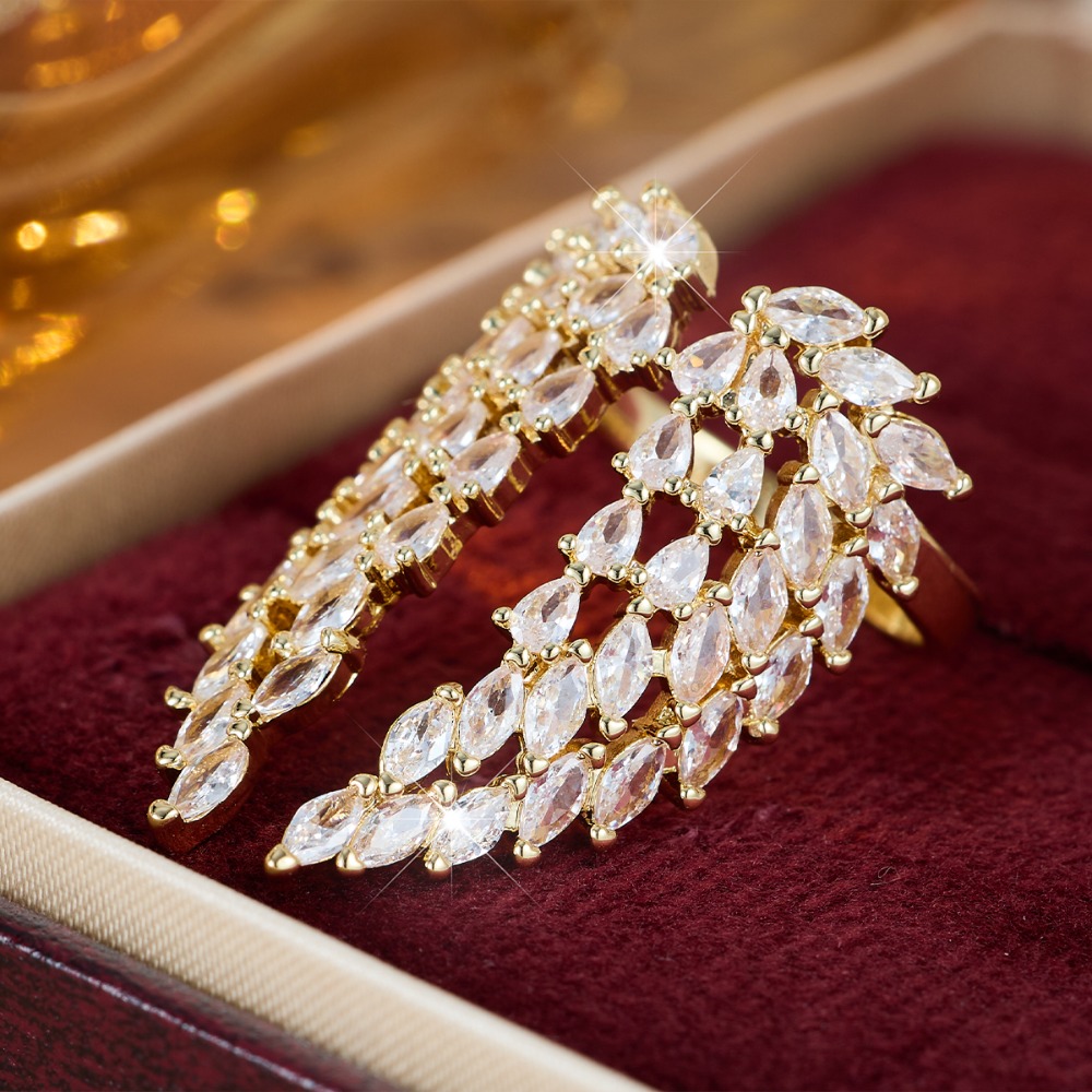 Women's Open Zirconia Exaggerated Ring Inspired by Wings